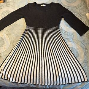 Calvin Klein Black and White Striped Dress